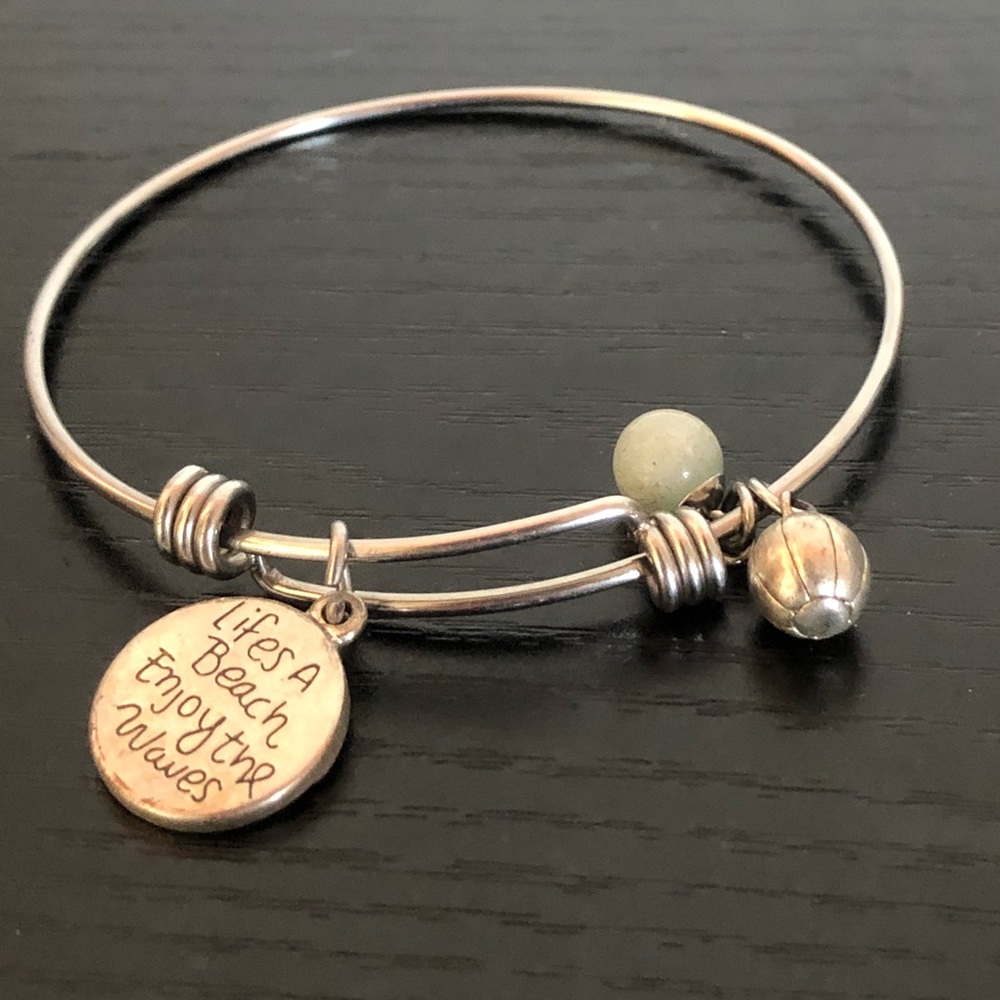 🟢  life’s a beach enjoy the waves charm bracelet
